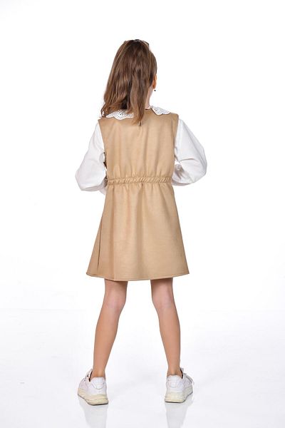 Kamex Suede Lace Collar Girl's Dress
