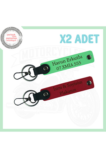 Asortishey Set of 2 Keychains with Special Plate and Name Written Asphalt Cha...