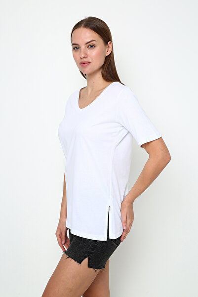 Oasis Super Quality V-Neck Regular Fit Basic Tunic with Side Slits