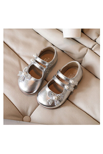 Mark & Mia Mark & Mia Pearl Embellished Bow Detail Party Shoes - Silver