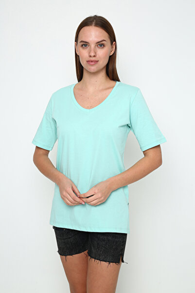 Oasis Super Quality V-Neck Regular Fit Basic Tunic with Side Slits