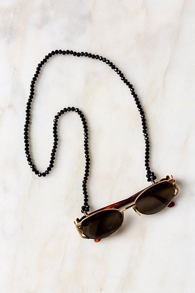 Arma House Women's Glasses Chain - Black Crystal