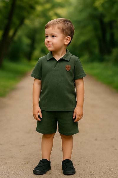 BT Baby Boys' Short Sleeve Polo Collar Tshirt and Shorts Summer Bottom Top Children's Set