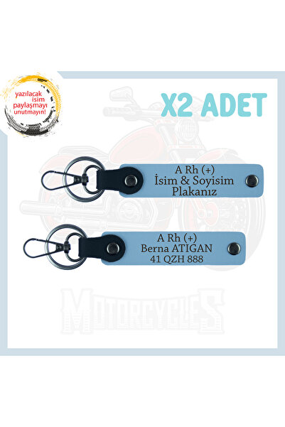 Asortishey Emergency 2-Keychain Set with Friends, Name Plate and a Rh + Blood...