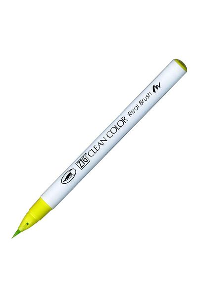 Zig Real Brush Rb-6000At 053 - Yellow Green Brush Tip Pen