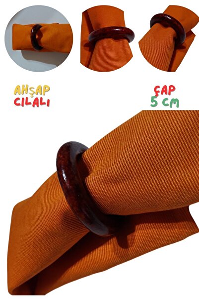 Armashine Ahşap Halka Peçete Yüzüğü - Servis Sunumu için Kahve Vintage Bohem ...