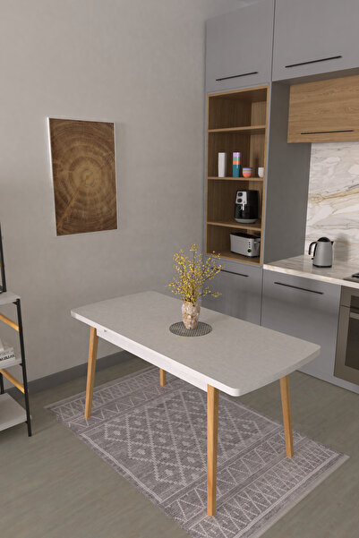 VİLİNZE Vilinze Avanos Ahşap Açılır Kapanır Mdf Mutfak Masası - 70x120+30 cm