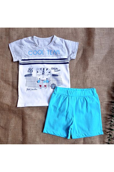 BARN KIDS Cool Time Printed Double Shorts-T-Shirt Baby Boy Suit