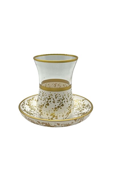 MEVLANA BAZAAR طقم فناجين شاي منقوشة لـ 6 أشخاص