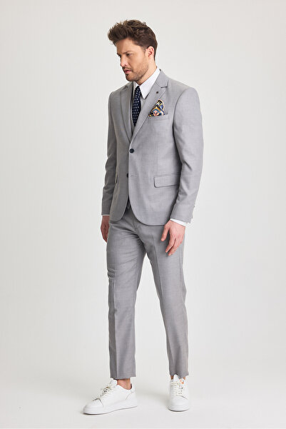 Frappoli Men's Dark Ice Slim Fit Jacket Pants Vest Suit