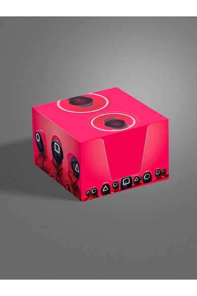 AYKUT OFSET 4Pcs,Squid Game Designed Cube Memo Pad,Boxed Block Note,Note Paper,Note Holder,Cube Note Paper 500, 8X8