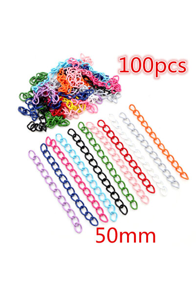 Choice 50 مم 100 قطعة من حلقات مفتوحة من سبائك متعددة الألوان بتصميم عصري جدي...