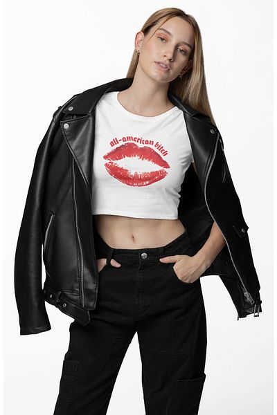 Fuddy Moda Ολόκληρο αμερικανικό εμπριμέ μπλουζάκι, γυναικείο στυλ Olivia Rodrigo