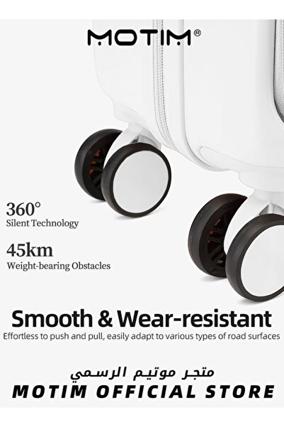 MOTIM Travel Luggage with Front Open Laptop Compartment Pocket Large Capacity Checked-in Luggage 26 inch