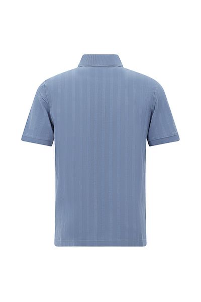 Abdullah Kiğılı Cotton Polo Neck T-Shirt - Regular Fit, Zippered and Patterned