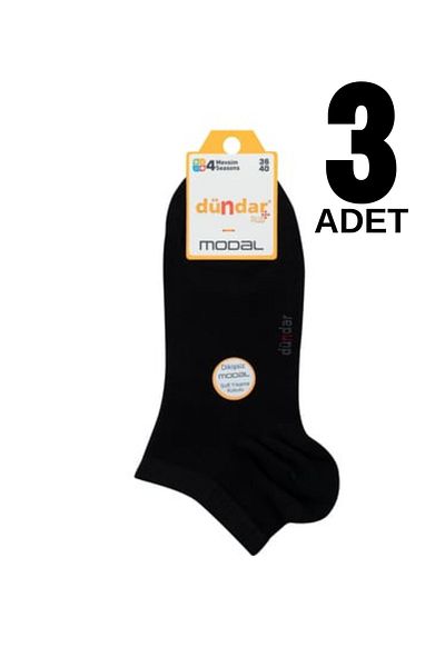 Dündar 4 Seasons Women's Modal Booties Socks 3 Pcs