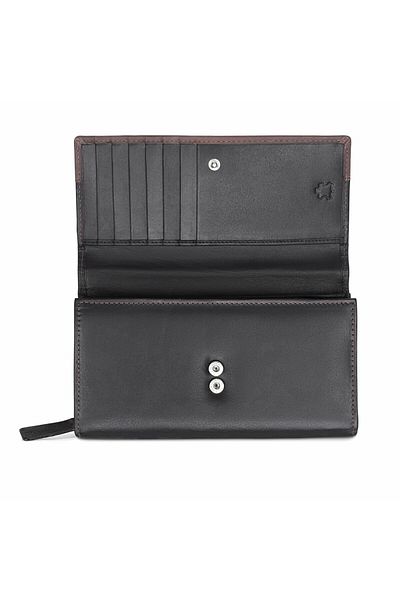 delis Women's Wallet, Bluma Pt1190, Natural Leather, Black/Brown