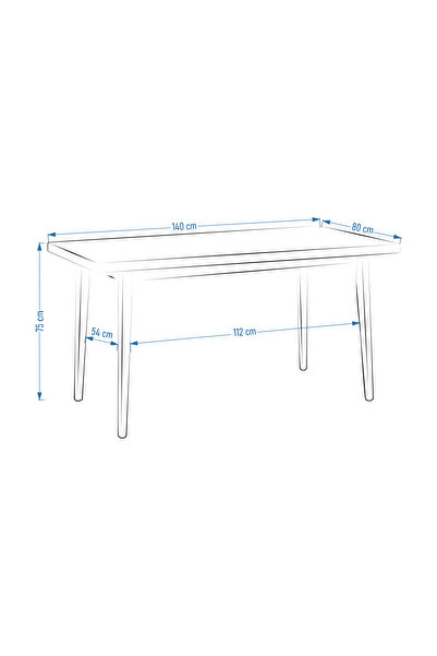 VİLİNZE Avanos Ahşap Sabit Mdf Naturel Mutfak Masası - 80x140 Cm