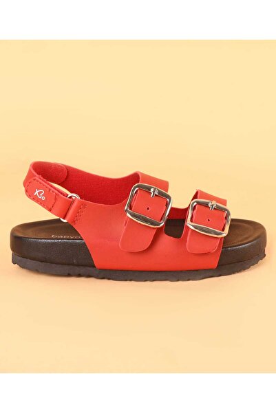 Babyoye Babyoye Sandals with Velcro Closure Solid Colour - Red