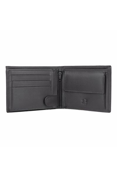 delis Men's Wallet, Ilias Pt1163, Genuine Leather, Black