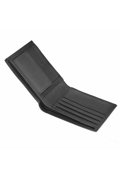 delis Men's Wallet, Narcis Pt1159, Genuine Leather, Black