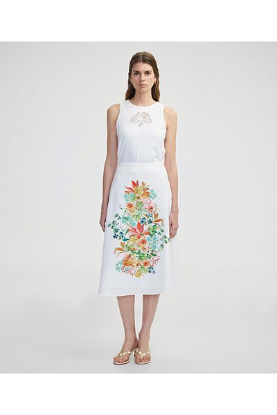 İpekyol Floral Print Midi Skirt