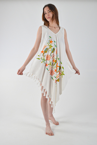 CASPARA Помаранчевий морський кінь візерунок Бавовняний Бавовняний товстий бр...