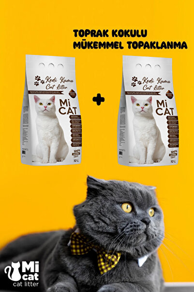 Mİ CAT 2x10 Litre Toprak Kokulu Kedi Kumu Koku Hapseden Aktif Karbonlu Süper ...