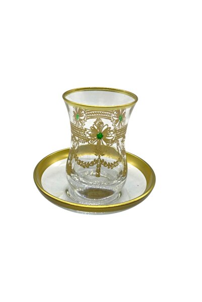 MEVLANA BAZAAR طقم فناجين شاي منقوشة لـ 6 أشخاص