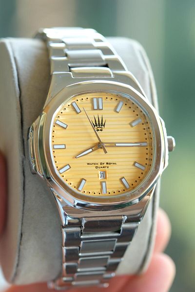 WATCHOFROYAL Novatick Silver Yellow Wrist Watch