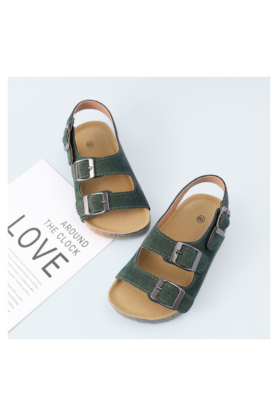 Mark & Mia Mark & Mia Hook & Loop Velcro Closure Sandals - Dark Green