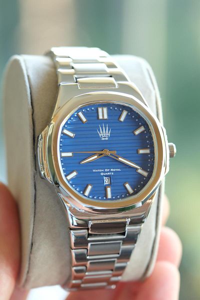 WATCHOFROYAL Novatick Silver Blue Wrist Watch
