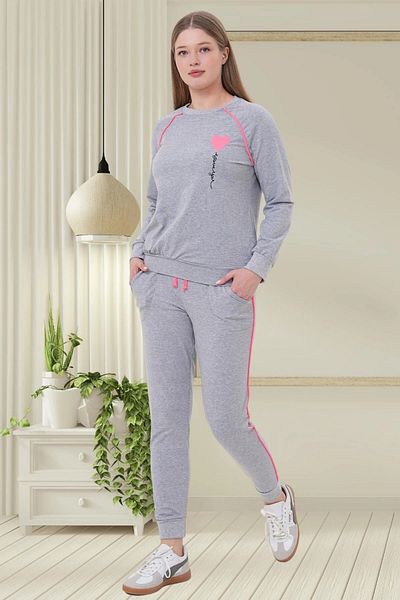 Mecit Pijama Σετ γυναικεία πιτζάμες με μακριά μανίκια, λαιμόκοψη, μανσέτες, τσέπες