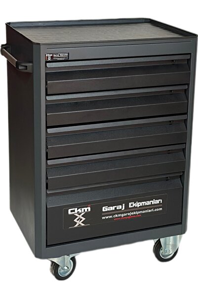 CKM Takım Arabası 5 Çekmeceli Teleskopik Siyah Dolap