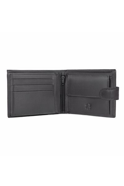 delis Men's Wallet, Dima Pt1177, Genuine Leather, Black