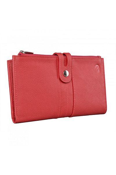 delis Women's Wallet, Milada Pt1226, Genuine Leather, Red
