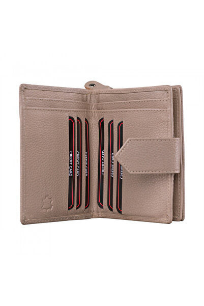 delis Γυναικείο Πορτοφόλι, Melusine Pt1223, Φυσικό Δέρμα, Κρεμ