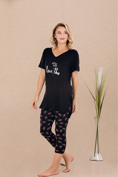 Lady Lingerie Set pijamale cu mâneci scurte, cu decolteu în V pentru femei