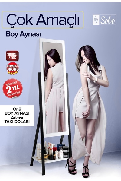 MADE7 Bysolvo Çok Amaçlı Boy Aynası Ve Takı Dolabı