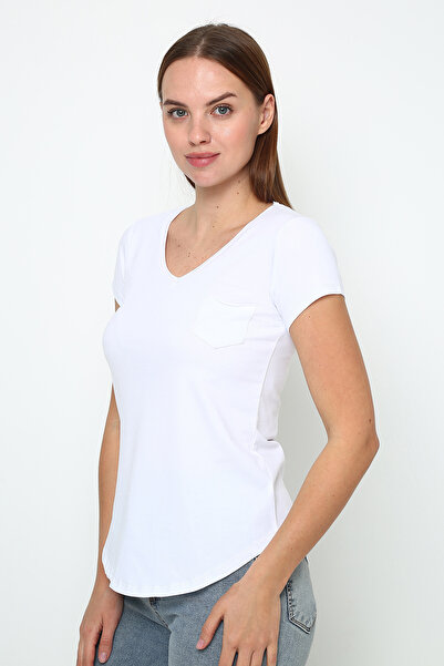 Oasis Super Quality Pocketed V-Neck Cotton Lycra T-Shirt