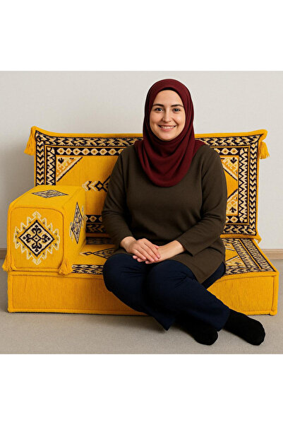 daireden El Yapımı Tek Kişilik Şark Köşesi Sofa– Kilim Desenli Minder Takımı ...
