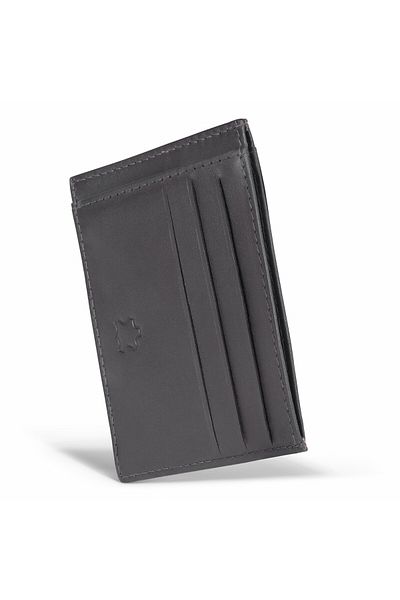 delis Unisex Card Holder, Achim Pt1195, Genuine Leather, Black