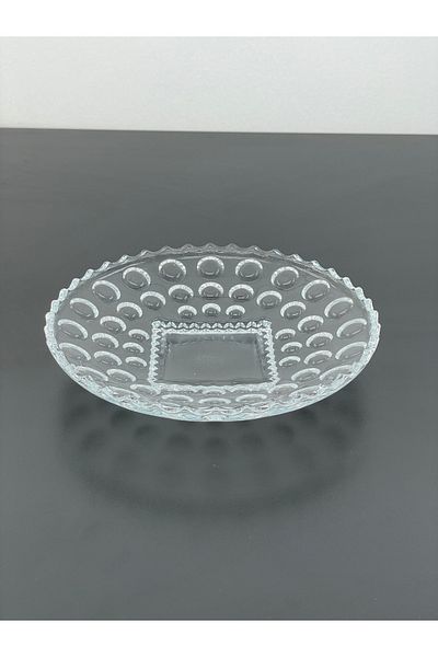 YzHome 6 Piece Glass Crystal Cut Glass Boat Plate Bowl 16cm