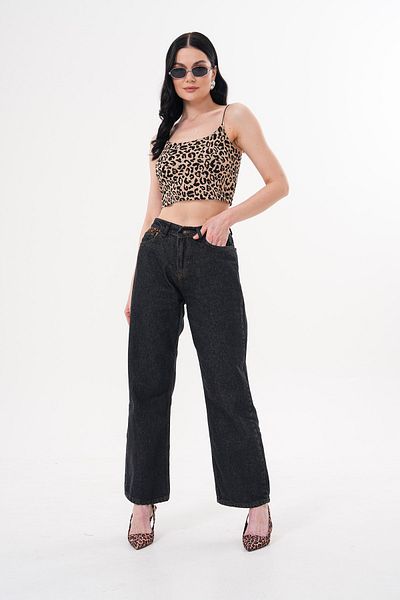 JANSO GROUP JANSO GROYP - JEANS DE DAME PANTALON DE BLUZĂ PALAZZO CUT COLORAT