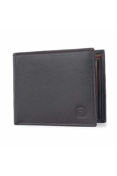 delis Portofel Barbati , Narcis Pt1160, Piele Naturala, Negru-maro