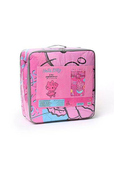 Hello Kitty 5-in-1 Bnb Comforter Set, Brushed Microfiber With Polyester Shell – Pink