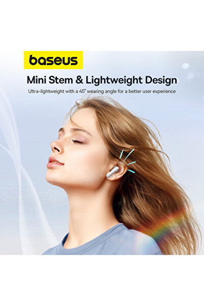 Baseus Bowie E13 Tws Earbuds 12mm Drivers, Bt 5.3, 30h Battery, Low Latency 0.06s - White