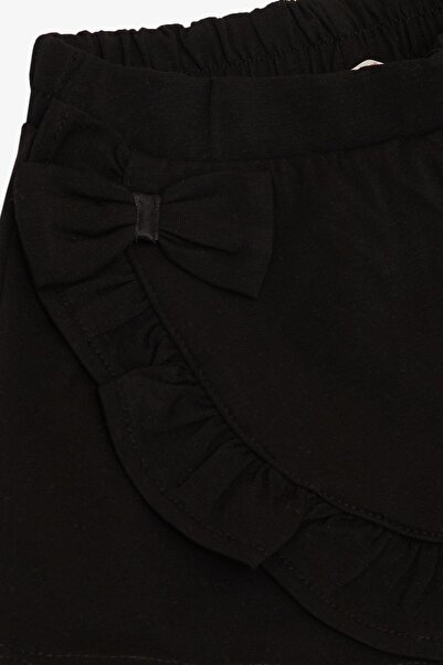 Breeze 3-8 Years Girl's Black Shorts Skirt - Ruffle and Bow