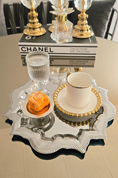 Yaren Style Tek Kişilik Yıldız Paslanmaz Sunum Tepsisi | Söz Tepsisi | Nişan Tepsisi Çeyiz, Kahve, Çay, Dekorati