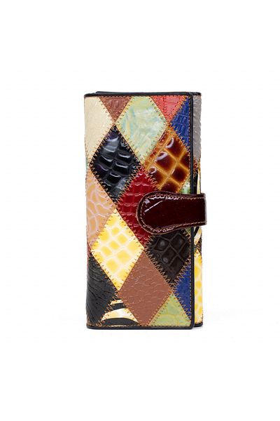 delis Portofel Dama Casilda Pt1155, Piele Naturala, Model Multicolor